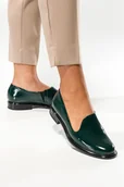 Półbuty damskie - Zielone półbuty skórzane damskie lakierowane z wycięciami PRODUKT POLSKI Casu 1831 - miniaturka - grafika 1