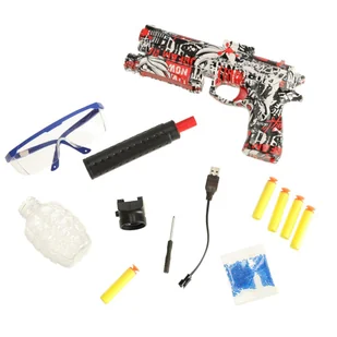 Pistolet na kulki żelowe wodne karabin zasilanie akumulatorowe USB + okulary 550szt. 7-8mm - Zabawki militarne - miniaturka - grafika 12