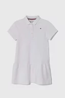 Sukienki i spódniczki dla dziewczynek - Tommy Hilfiger sukienka dziecięca kolor biały mini rozkloszowana - miniaturka - grafika 1