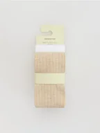 Rajstopy - Reserved - Bawełniane rajstopy 2 pack - złamana biel - miniaturka - grafika 1