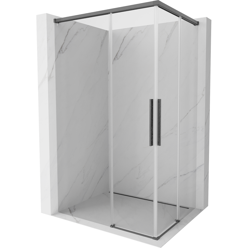 Mexen Rox Duo kabina prysznicowa rozsuwana 85 x 80 cm, transparent, gun gray szczotkowany - 8C2D-085-080-66-00