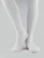 Rajstopy - Rajstopy bawełniane z żakardowym wzorem białe Noviti roz.104/110 - miniaturka - grafika 1