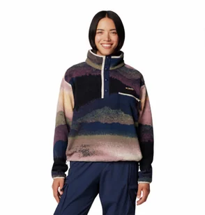 Damski polar nierozpinany bez kaptura Columbia Helvetia II Printed Crop - granatowy - COLUMBIA - Koszulki sportowe damskie - miniaturka - grafika 1