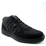 Półbuty męskie - YUMAS BOSTON 47041 Trzewiki męskie jesienne pikowane czarne - miniaturka - grafika 1