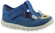 Buty dla chłopców - Dziecięce kapcie do żłobka na rzep Befado 627P003 Flexi Niebieskie - miniaturka - grafika 1