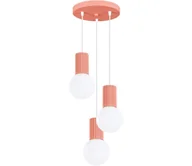 Lampy sufitowe - Sollux SL.1755 - Żyrandol na lince HALO 3xG9/8W/230V śr. 25 cm różowy - miniaturka - grafika 1