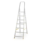 Drabiny - Jednostronne schodki aluminiowe ALVE EUROSTYL, 1x7 szczebli, wysokość 1,41 m - miniaturka - grafika 1