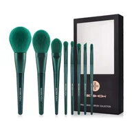 Pędzle do makijażu - Eigshow Beauty seria Jade Zestaw 8 zielonych pędzli Premium z pudełkiem - miniaturka - grafika 1