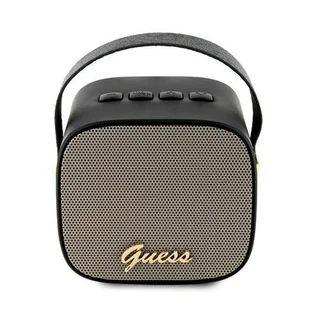 Guess głośnik Bluetooth GUWSB2P4SMK Speaker mini czarny/black 4G Leather Script Logo with Strap - Głośniki przenośne - miniaturka - grafika 1