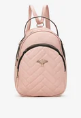 Plecaki - Różowy Pikowany Plecak z Odpinanym Paskiem Eirima - miniaturka - grafika 1