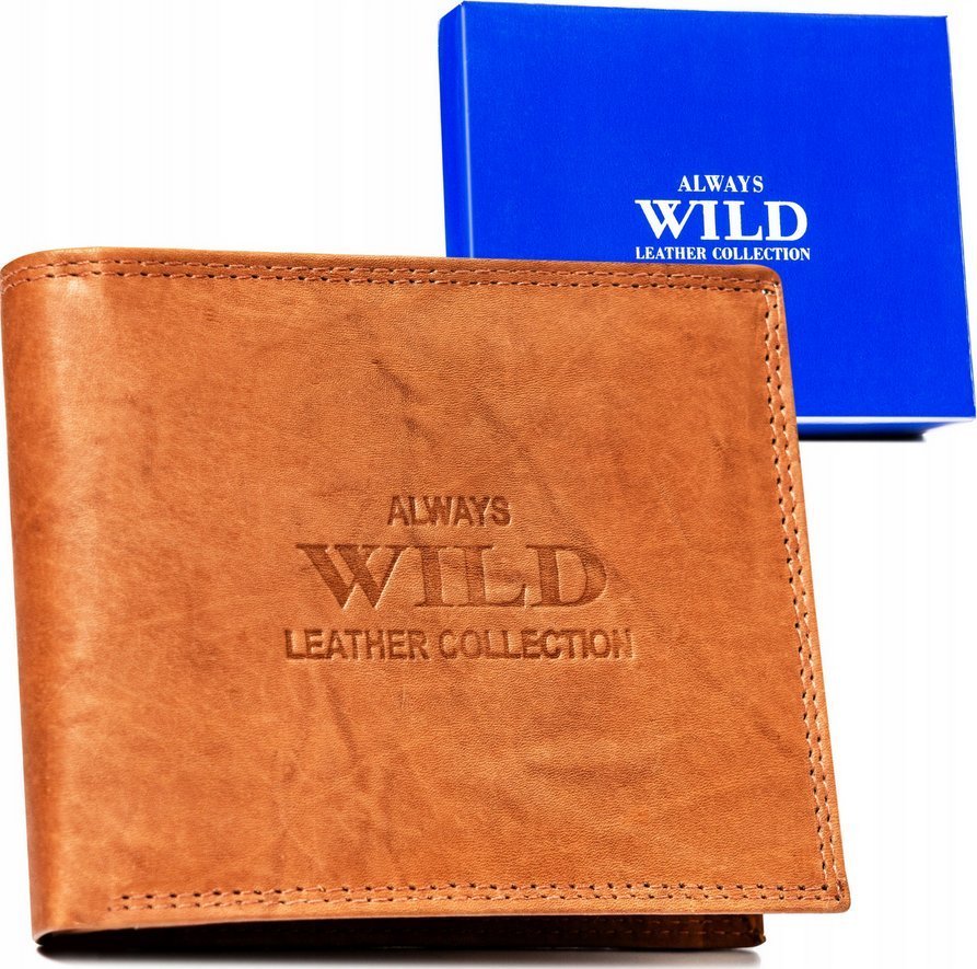 Always Wild Duży, skórzany portfel męski w orientacji poziomej - Always Wild NoSize