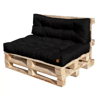 Poduszki Ogrodowe Pikowane Zestaw Poduch Na Euro Palety 120X40 - Czarny - Poduszki ogrodowe - miniaturka - grafika 1
