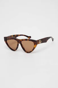 Gucci okulary przeciwsłoneczne damskie kolor brązowy - Okulary przeciwsłoneczne - miniaturka - grafika 1