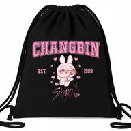 Plecaki worki - Worek Plecak EKO Czarny CHANGBIN STRAY KIDS Na Buty Prezent Muzyka KPOP Wz - miniaturka - grafika 1
