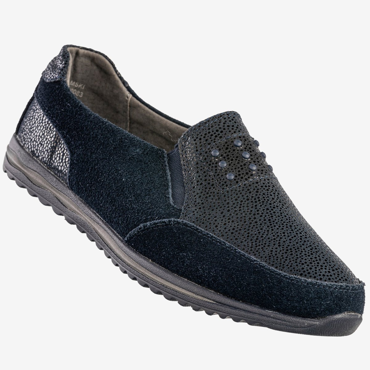 Półbuty Damskie Buty Skórzane Sneakersy Granatowe DK FJL160083 37 Granatowy