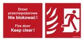 Systemy ekspozycyjne i znaki informacyjne - BC049 DRZWI PRZECIWPOŻAROWE, NIE BLOKOWAĆ ! FIRE DOOR, KEEP CLEAR ! PRAWOSTRONNE, FS - FOLIA SAMOPRZYLEPNA FOTOLUMINESCENCYJNA; (1000X500MM) - miniaturka - grafika 1
