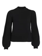 Bluzki damskie - Vila Damska bluzka z długim rękawem High Neck, czarny, S - miniaturka - grafika 1