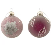 Bombki - Bombka szklana brokat różowa 8 cm mix - miniaturka - grafika 1