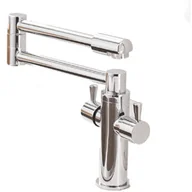 Baterie umywalkowe - Bateria umywalkowa retro LUCINA szczotkowany mosiądz - srebrny chrom - miniaturka - grafika 1