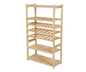 Regały - Regał Drewniany Do Spiżarni Lsr P4W3S0 Naturalny, Półki Proste 4 Szt, Półki Na Wino 3 Szt, Drewno Sosnowe / Wamar-Sosenka - miniaturka - grafika 1