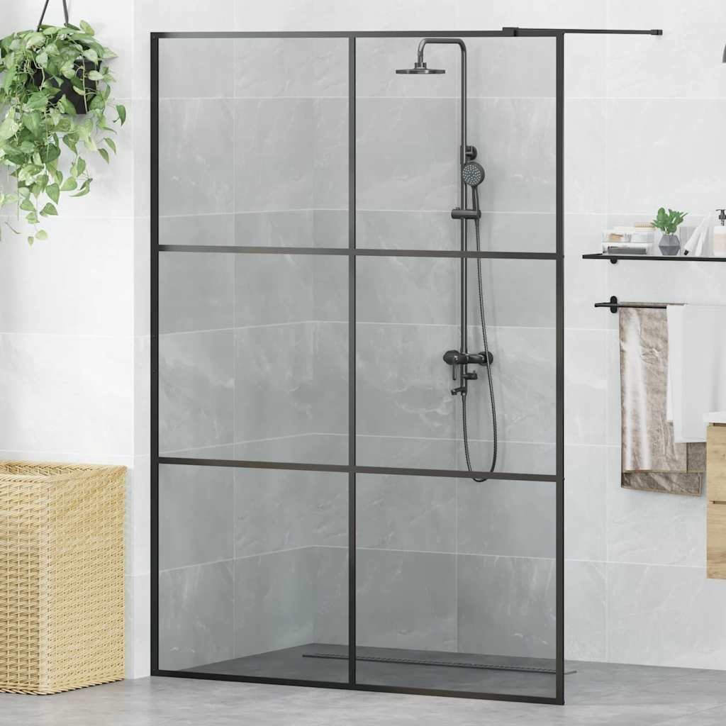 Parawan nawannowy vidaXL Ściana prysznicowa walk-in czarna 140 x 195 cm