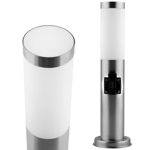 Lampa Ogrodowa Zewnętrzna E27 Inox Słupek 45Cm Z Gniazdem 230V Lilium Lumiled - Lampy ogrodowe Lampa Ogrodowa Zewnętrzna E27 Inox Słupek 45Cm Z Gniazdem 230V Lilium Lumiled - Lampy ogrodowe - miniaturka - grafika 1