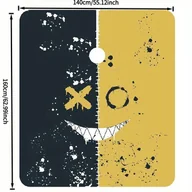 Peleryny fryzjerskie - TEMU Męski stylowy fartuch fryzjerski z zapięciami na zamek - czarno-żółty, graficzny design, idealny do strzyżenia i sesji w salonie, niezbędny w - miniaturka - grafika 1