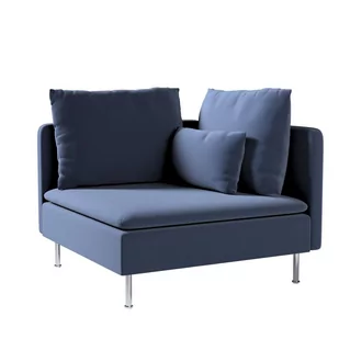Dekoria pl pl Pokrowiec na sekcję narożną Söderhamn granatowy welwet 99 x 99 x 83 cm Ingrid 1008-705-39 - Pokrowce na meble - miniaturka - grafika 1