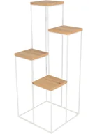 Kwietniki - Skandynawski stojak na kwiaty biały + dąb artisan P4-M41 - miniaturka - grafika 1
