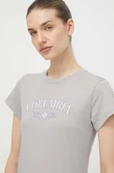 Koszulki sportowe damskie - Columbia t-shirt Columbia Trek damski kolor szary 1992134 - miniaturka - grafika 1