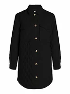 Kurtki damskie - OBJECT Damska kurtka pikowana OBJVERA Owen Long Quilt Jacket NOOS czarna 34 - miniaturka - grafika 1