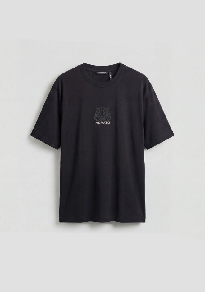 T-shirt con stampa tigre męskie czarny