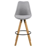 Taborety i hokery - Hoker PETANGE kolor szary styl skandynawski do wewnątrz actona - CHAIR/HOKER/ACT/PETANGE/LIGHTGREY+OAK/BS - miniaturka - grafika 1