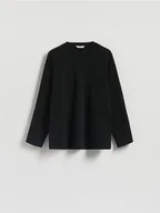 Koszulki męskie - Reserved - Longsleeve regular - czarny - miniaturka - grafika 1