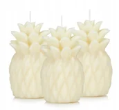 Świece - Świeczki ozdobne zestaw świec ananas 3 szt ecru - miniaturka - grafika 1