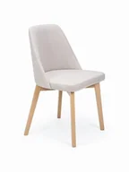 Krzesła - Flavio 1 krzesło tapicerowane beżowe nogi dąb sonoma - miniaturka - grafika 1