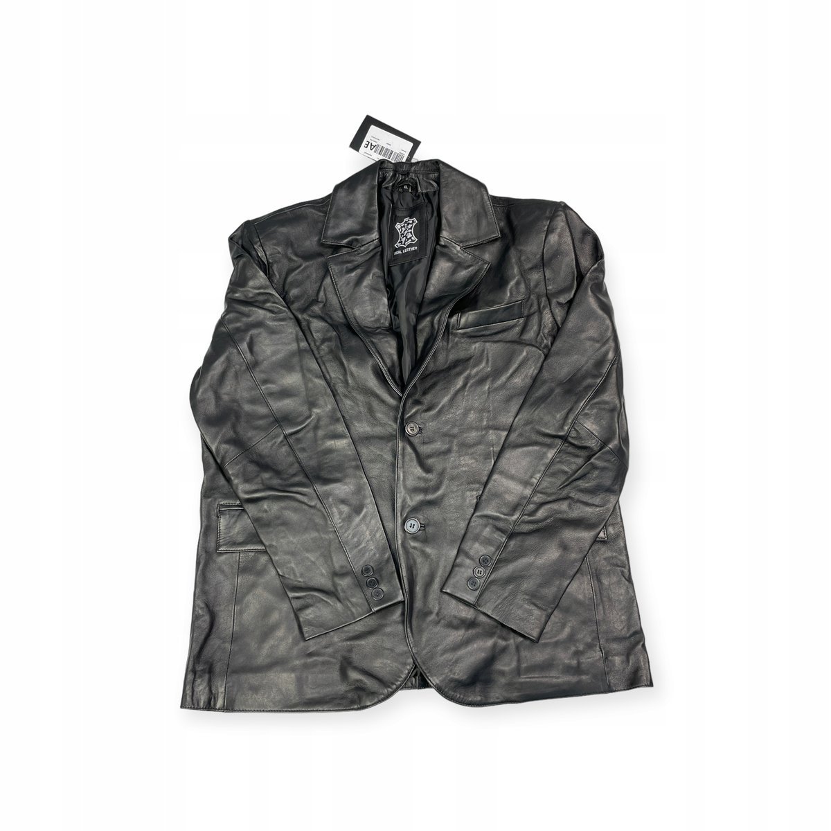 Czarna skórzana kurtka męska REAL LEATHER XL