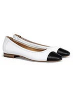 Baleriny - LLOYD Skórzane baleriny w kolorze biało-czarnym - miniaturka - grafika 1