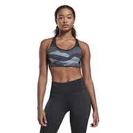 Biustonosze - Reebok Damski biustonosz sportowy Re Lux Racer Bra-AOP czarny czarny XL GI6571 - miniaturka - grafika 1