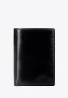 Portfele - Rozkładany męski portfel ze skóry naturalnej czarny - miniaturka - grafika 1