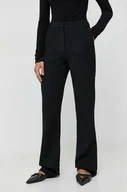 Spodnie damskie - Patrizia Pepe spodnie damskie kolor czarny proste high waist - miniaturka - grafika 1