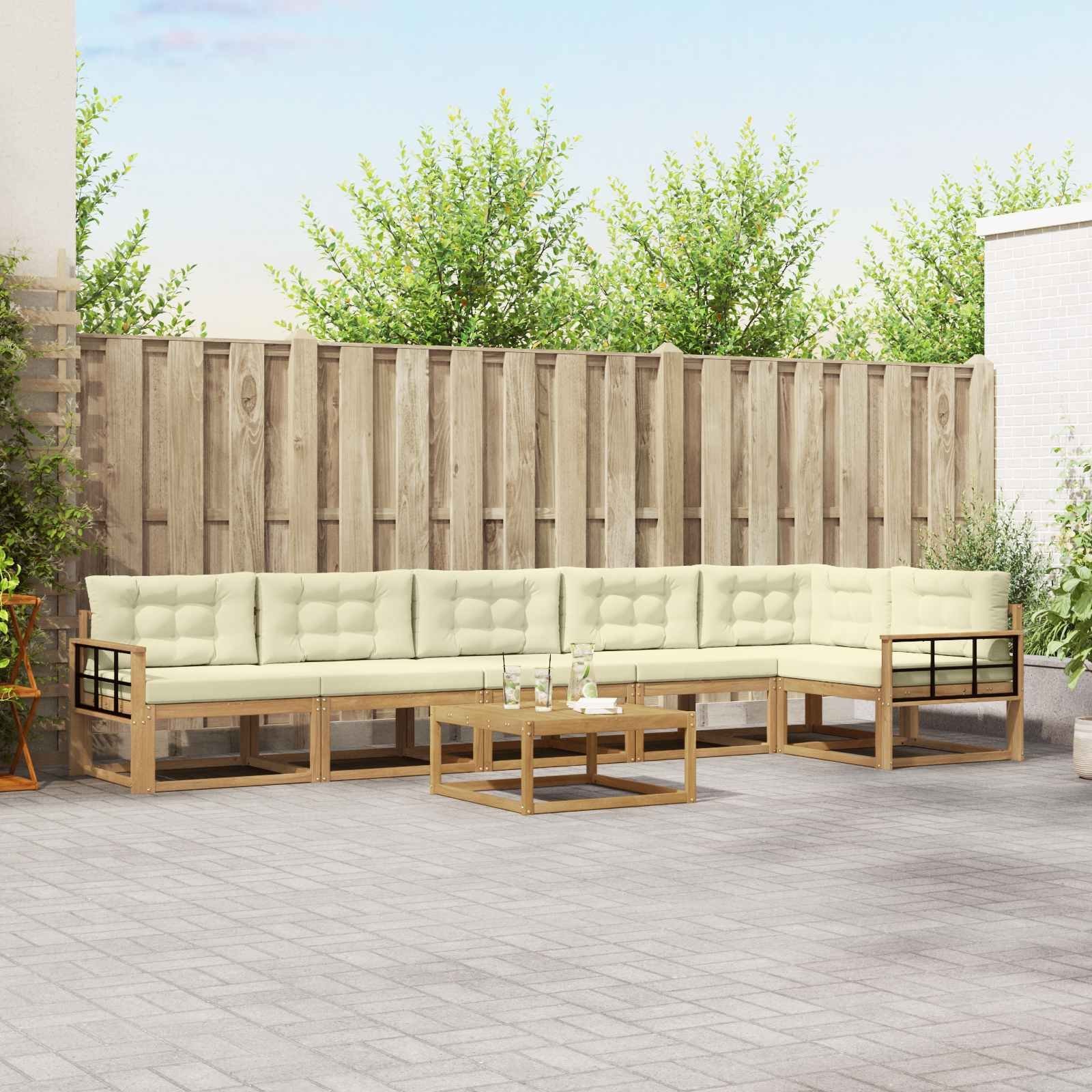 vidaXL Zestaw sof na zewnątrz 7 pcs Biały i kremowy 79 x 79 x 37 cm