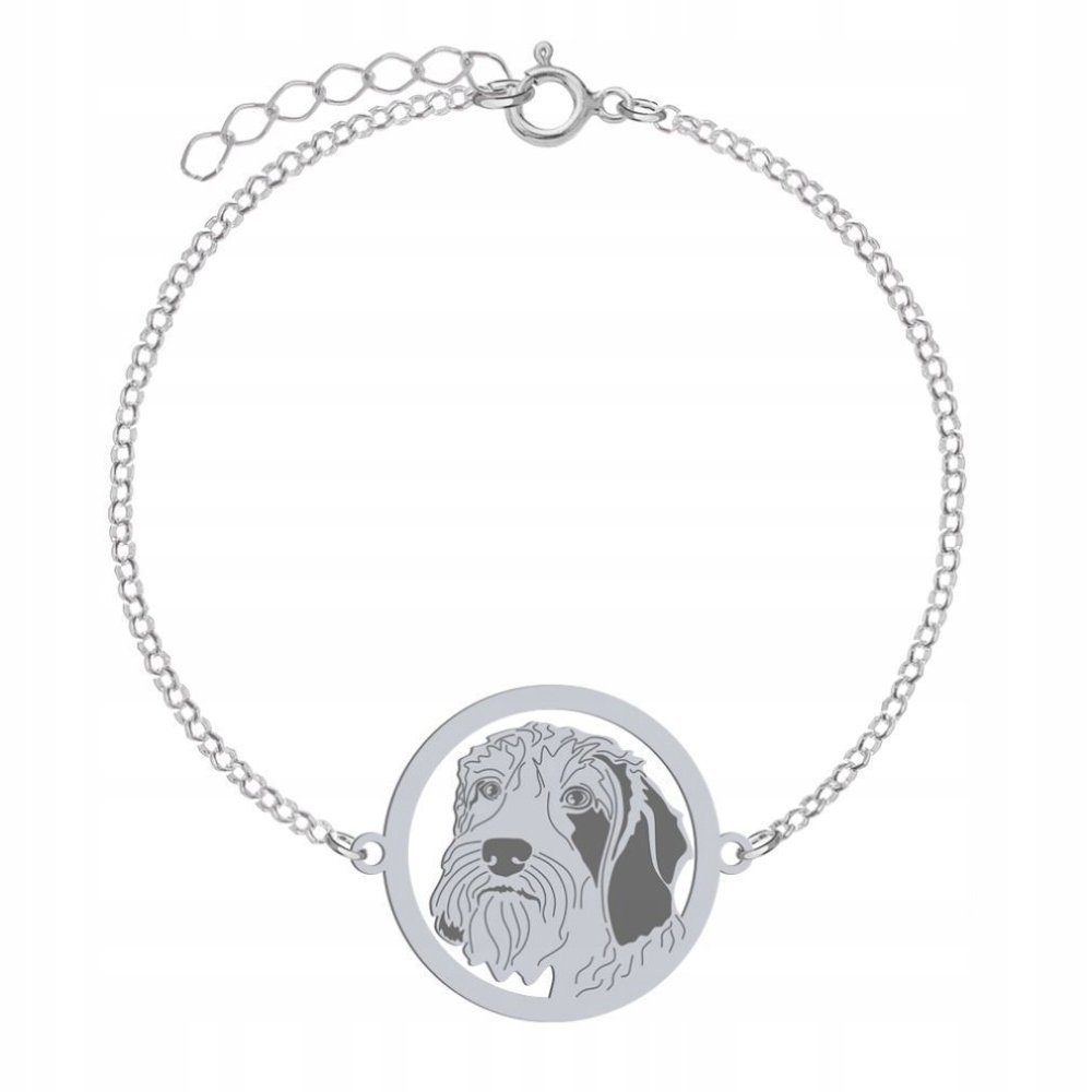 Bransoletka Srebrna z psem Jamnik Szorstkowłosy 925 Prezent Kobieta GRAWER