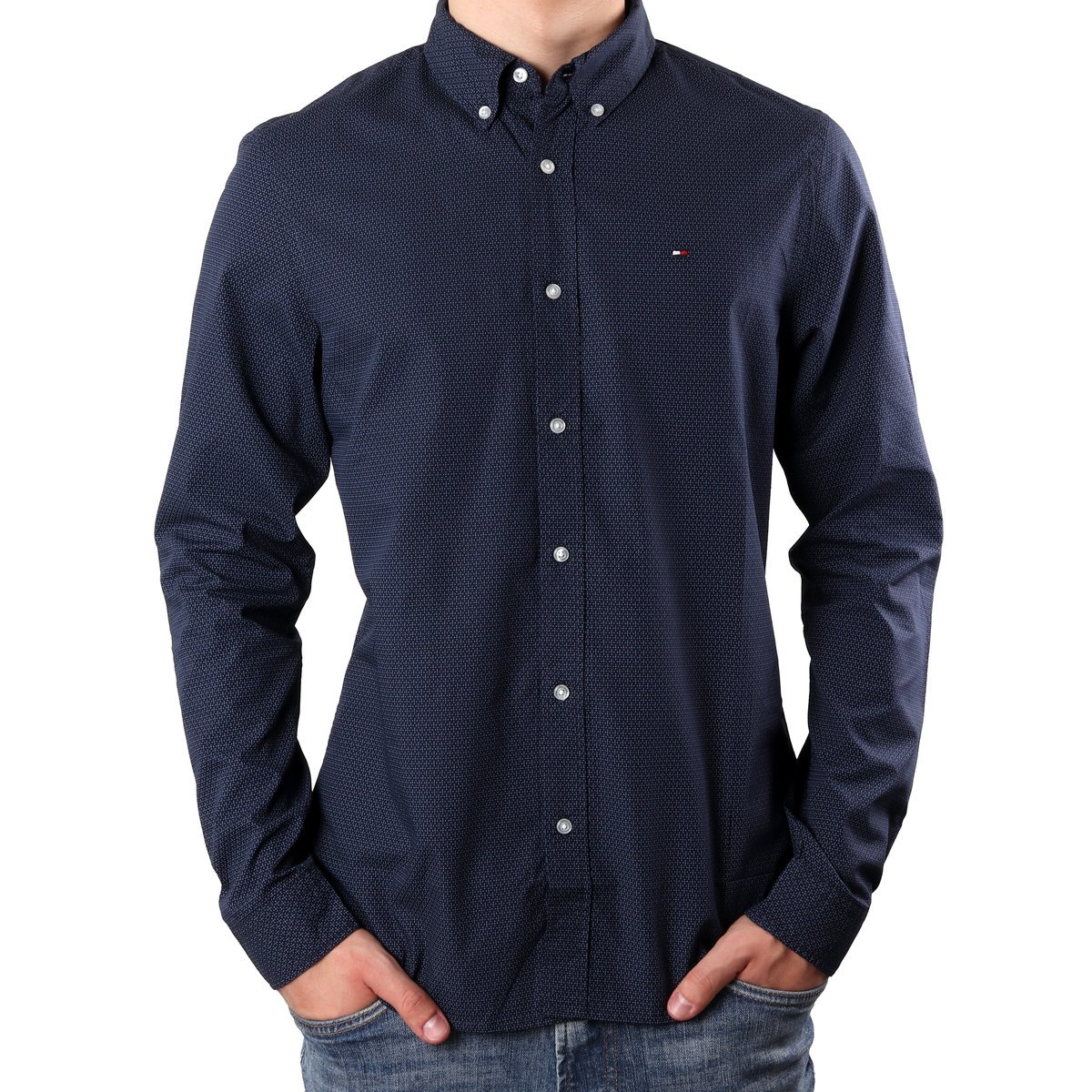 Koszula męska TOMMY HILFIGER SLIM GEO PRINT SHIRTMW0MW12173 0GZ 2XL
