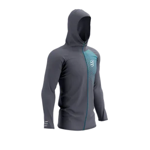 COMPRESSPORT Termiczna bluza biegowa 3D THERMO SEAMLESS HOODIE ZIP magent/mosaic blue - Bluzy sportowe męskie - miniaturka - grafika 5