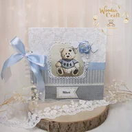 Pamiątka Chrztu Świętego - Album na chrzest, roczek, narodziny Vintage Baby Boy GOTOWY - miniaturka - grafika 1