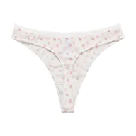Majtki damskie - Stringi we wzory - Biały XL - miniaturka - grafika 1