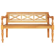 Ławki do przedpokoju - VidaXL Lumarko Ławka Batavia, 123 cm, lite drewno mahoniowe, jasnobrązowa 337078 VidaXL - miniaturka - grafika 1
