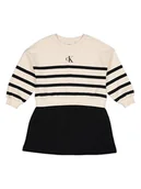 Sukienki - Calvin Klein Sukienka w kolorze beżowo-czarnym - miniaturka - grafika 1