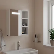 Toaletki - vidaXL Szafka łazienkowa z lustrem i LED, biała, 45x13x52 cm - miniaturka - grafika 1